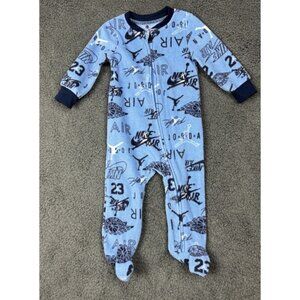 Air Jordan Jumpman Baby Boy 9m One Piece Romper Pajama Blue Basketball 6-9 9 Zip